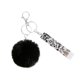 thumbnail image 1 of Qarigey Llavero anillo bola de peluche hebilla colgante llavero portátil soporte cartera bolso decoración llavero colgante para niñas Ropa, zapatos y accesorios Miscelánea Negro Qarigey AP014384-07, 1 of 1