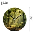 thumbnail image 2 of 14 Inch Wall Clock Battery Operated Silent Clock Decorative for Office, Kitchen, Outdoor, Living Room，Trunk Nature Green Sunlight Cute Design, 2 of 4