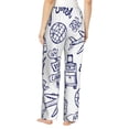 thumbnail image 3 of Kll Womens World Travel2 Print Pajama Pants Soft Pajama Bottoms For Women Cozy Lounge Pants, 3 of 9