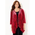 thumbnail image 3 of Catherines Women's Plus Size Anywear Velvet Burnout Cascade Cardigan, 3 of 4