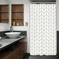 thumbnail image 5 of Stall Small Half Size Narrow Shower Curtain 36x72 Inch Dorm White Beige Geometric Bold Thick Lines Striped Herringbone Single Tiny Chevron Decor Fabric Bathroom Set Polyester Waterproof, 5 of 6