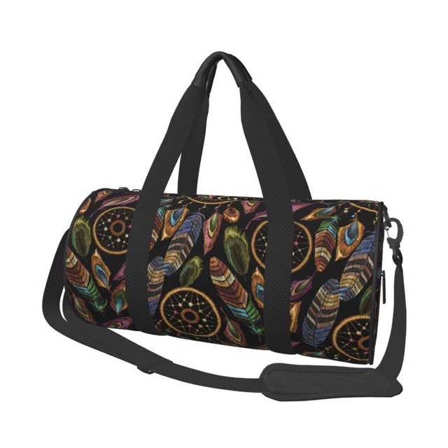 Easygdp Decorative Feathers Bolsa de Viaje, Bolsa de Mano, Bolsa de Gimnasio, Bolsa de Equipaje para Viaje