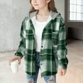 thumbnail image 2 of Fall Jackets For Girls Flannel Shirt Women Girls Flannel Long Sleeve Shirts Button Down Plaid Shacket Jackets Casual Blouses Tops, 2 of 5
