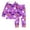 00-Purple191, variant on Byoo Glow Halloween Tracksuit Set for Girls Round Neck Full Skeleton Print Long Sleeve Homewear Set Indoor Nightwear Set,Hot Pink