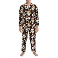 thumbnail image 3 of Salouo Cute Dog Panda Print Button-Front Long Sleeve Pajama Set for Men, Soft 2Pjs Men's Long Sleeve Sleepwear-Large, 3 of 7