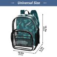 thumbnail image 4 of Large Clear PVC Backpack Heavy Duty See Through Backpack for Adults Work Travel, Dragonfly Teal Printed 12L, 4 of 8