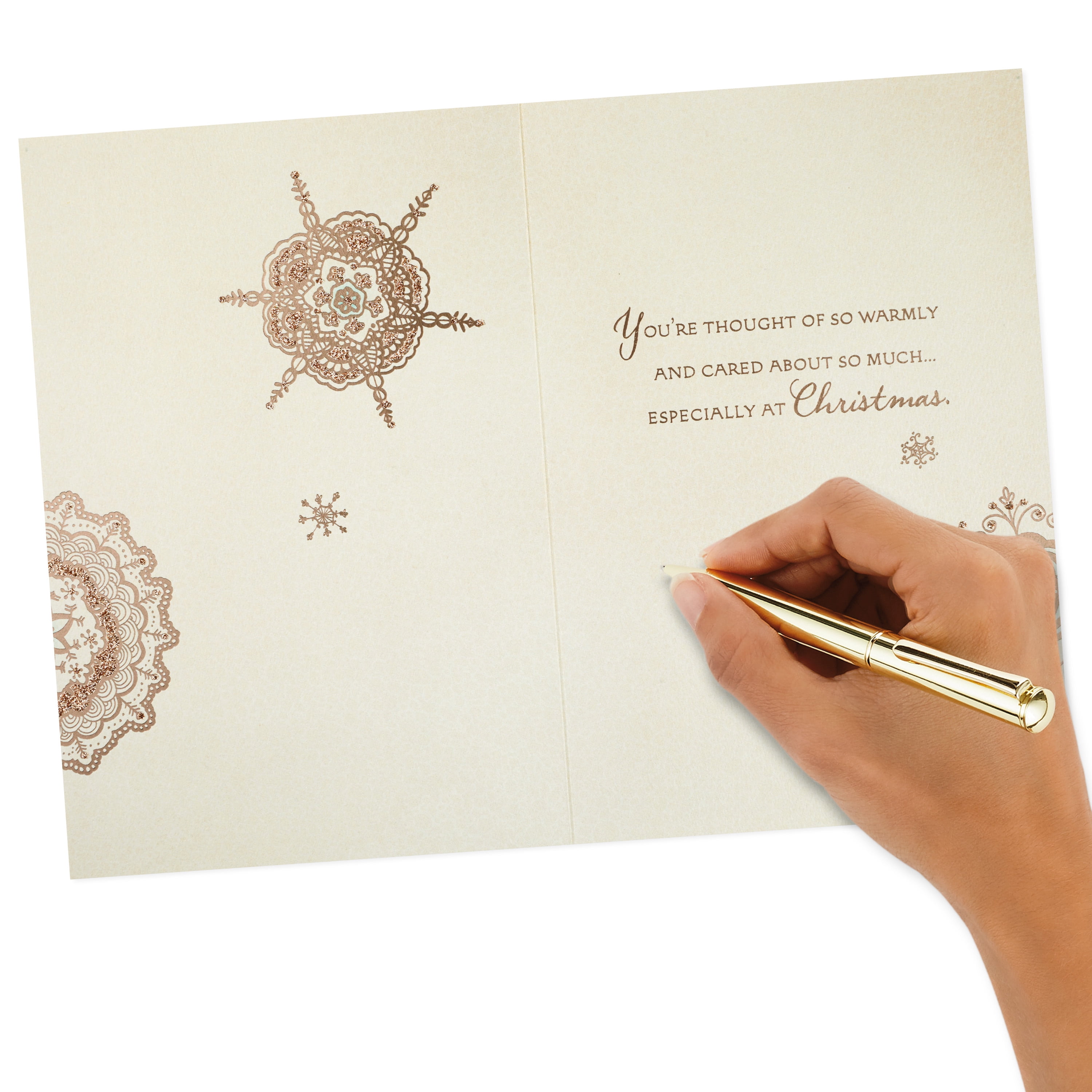 Hallmark Christmas Greeting Card (Thinking of You Sparkly Snowflakes)