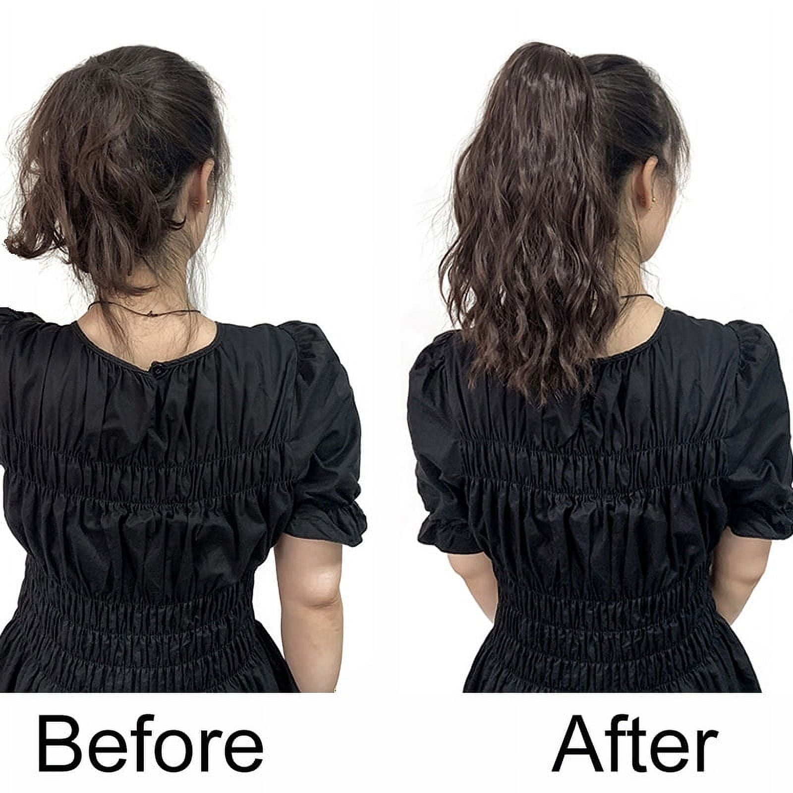 Synthetic 14Inch Short Wavy Brown Blonde Ponytail Hair Extension Claw Clip in Hairpiece   Style for Women