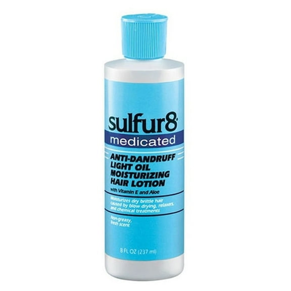 Sulfur 8 Medicated Anti Dandruff Light Oil Moisturizing Hair Lotion, 8 Oz, Pack of 2