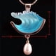 thumbnail image 4 of Collar oceánico con colgante de perla microincrustada para mujer, 4 of 6