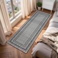 thumbnail image 2 of FairOnly Non Slip 2'x6'Geometric Area Rug for Bedroom Machine Washable Low Pile Non Slip Rug for Kitchen Hallway,Black Grey, 2 of 7