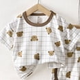 thumbnail image 6 of NOLDARES Kids Toddler Baby Boys Outfits 2 Piece Trendy Print Short Sleeve Round Neck T-Shirt and Relaxed Fit Shorts Sets Clothes(Coffee,12-18 M), 6 of 6