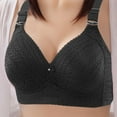 thumbnail image 3 of Large Size Lace Fixed Cup Bra for Women, Sexy Comfort Underwear, High Elasticity, Casual Nightwear, Four Seasons Wear #Black,XL, 3 of 3