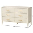 thumbnail image 4 of Baxton Studio Primrose Mid-Century Dresser, 6-Drawer, Ivory, 4 of 10