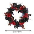 thumbnail image 4 of Halloween Black And Red Rose Wreath Festive Decorative Prop With Branches Christmas Wreath for Front Door Christmas Lighted Wreaths Lighted for Christmas 60in Wreath Easter Door Decorated Wreath, 4 of 7