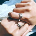 thumbnail image 3 of Minnieouse Anillo de abrazo de pareja, anillo de abrazo de amor de Plata de Ley 925, anillo abierto ajustable Retro, regalo para mujer, madre, esposa, Ropa, zapatos y accesorios Miscelánea Dorado Minnieouse AP007441-01, 3 of 6