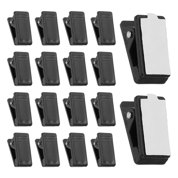Uxcell 50Pcs Plastic Mini Self Adhesive Clips Sticky Clips Photo Clip, Black