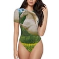 thumbnail image 2 of Fotbe Horse Rearing Up In The Field Women's Crew Neck Short Sleeves Bodysuit Tops Round Neck Slim Sleeveless Soft Comfortable Basic-Medium, 2 of 7