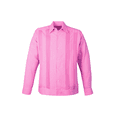thumbnail image 3 of AKAM Guayabera Manga Larga camisa para hombre 100% LINO Hecho en México. Comodidad, uso casual o formal. Ideal para clima, templado o cálido (3XL, Rosa Claro), 3 of 5