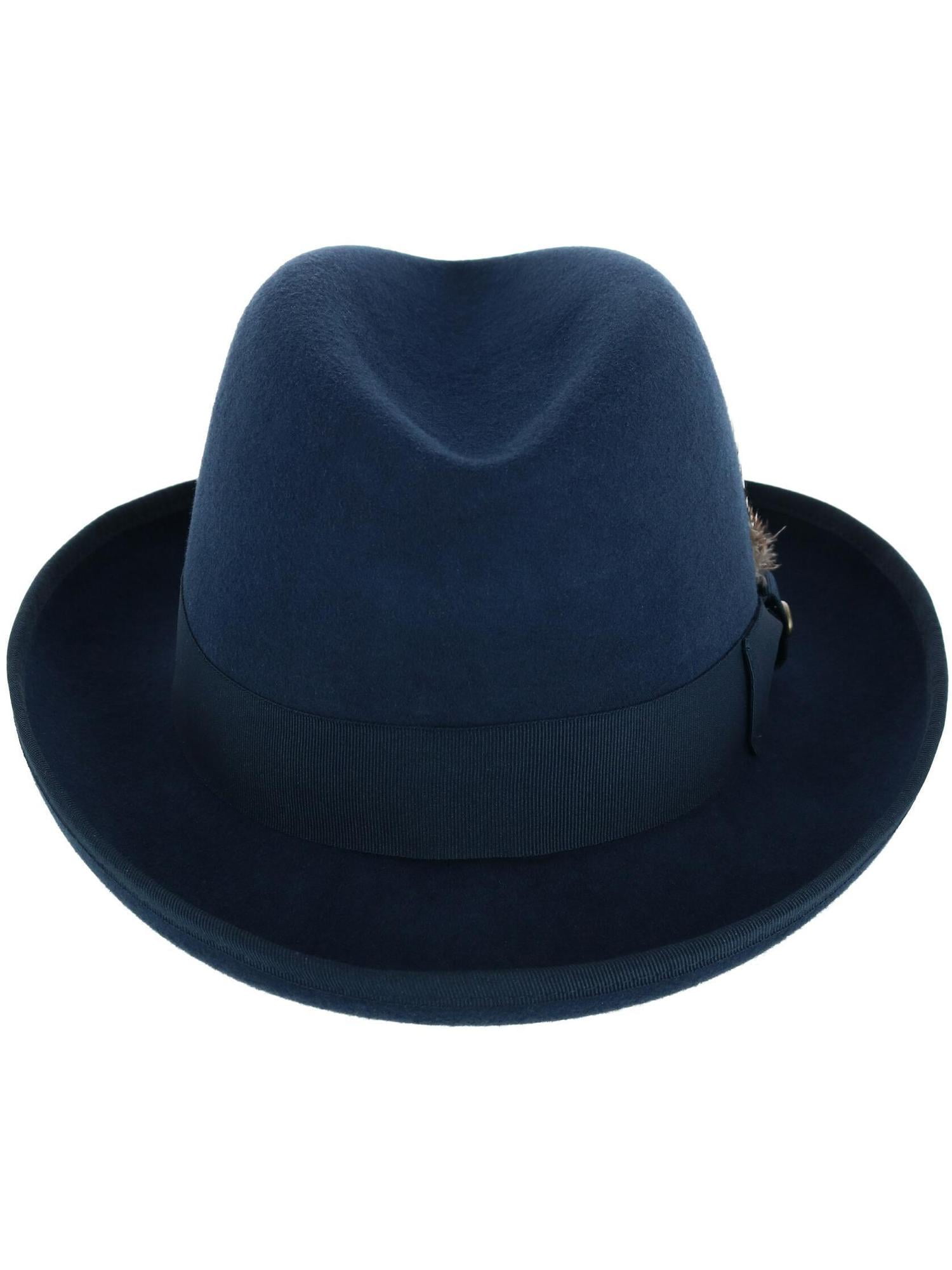 Epoch Hats Company  Wool Felt Homburg Godfather Hat with Feather (Men)