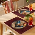 thumbnail image 4 of Farm Rooster Placemats Set of 4 Boho Farmhouse Animals Floral Pattern Place Mats Indoor Wipeable Table Mats Washable Cloth Dining Table Placemats for Kitchen Holiday Party Home Decor 13x19 Inch, 4 of 9