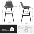 thumbnail image 4 of Dycanpo 30” Counter Height Bar Stools Set of 4, Modern Faux Leather, for Home Kitchen, Grey, 4 of 9