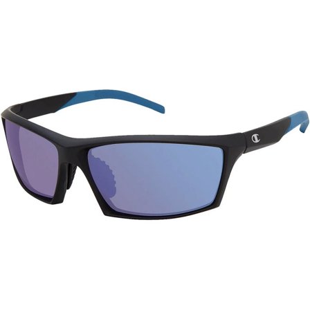 Champion C-Tech Polarized Men's Matte Black Rectangle Sport Wrap Sunglasses - CU514201