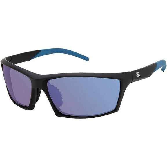 Champion C-Tech Polarized Men's Matte Black Rectangle Sport Wrap Sunglasses - CU514201