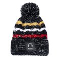 thumbnail image 2 of Dyfzdhu Fashion Women Warm Solid Thicken Wool Hat Stripe Knit Windproof Cap Black, 2 of 4