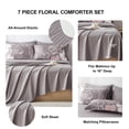 thumbnail image 4 of Flymme Queen Size Comforter Sets with Sheets,7 Pieces Queen Bed in a Bag Pink Floral Bedding Set for Women Bedroom Decor, 4 of 8