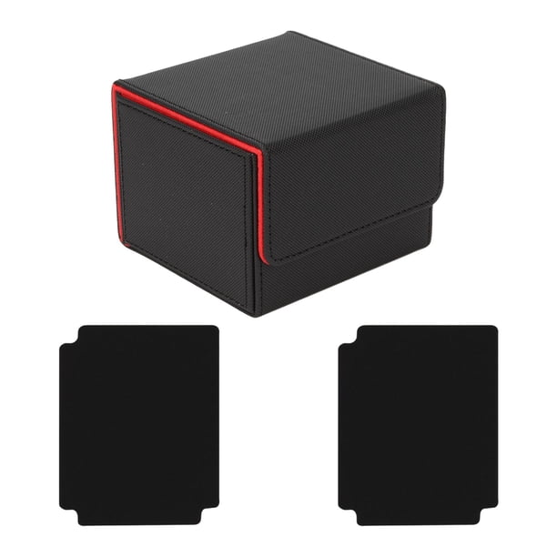 Caja para baraja de cartas perfecl Contenedor para juguetes de cartas de colección Porta cartas con funda Negro rojo