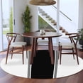thumbnail image 3 of Black Round Rugs for Living Room 6ft Stripes Solid Color Non Slip Circle Rug Washable Low-Profile Indoor Carpet for Bedroom, Dining Room, Bathroom, 3 of 9