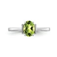 thumbnail image 5 of Solid 14k White Gold 7x5mm Oval Peridot Green August Gemstone Engagement Ring Size 6, 5 of 6