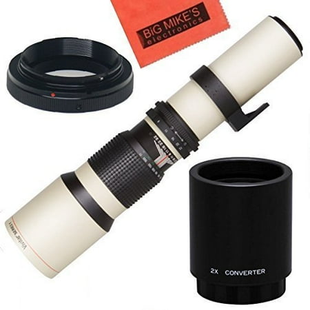 Lens Nikon D3200 High-Power 500mm/1000mm f/8 Manual Telephoto Lens for Nikon D90, D3000, D3100, D3200, D3300, D5000, D5100, D5200, D5300, ()