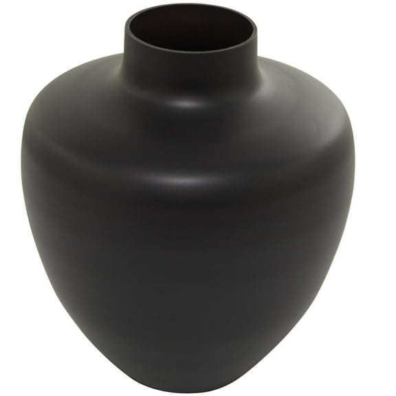DecMode 13" Black Glass Vase