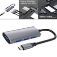 thumbnail image 4 of USB C Hub Aluminum Shell 4 Port Multiport Splitter Adapter for Cameras Tablet More Devices 1 USB 3.0, 3 USB 2.0 Ports, 4 of 10
