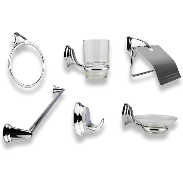 Accesorios para baño de 6 Piezas CNX Acabado cromado