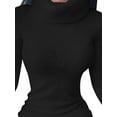 thumbnail image 1 of DYMADE Femmes Sexy Col Haut Couleur Unie à Manches Longues Robe Moulante, 1 of 3