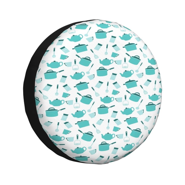 Fotbe Utensiles Funda de Llanta de Repuesto con Estampado, Engrosada, Ajuste Universal para Jeep, Remolque, RV, SUV, Camión-14 inch