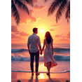 thumbnail image 3 of Romantic Sunset Beach Scene Backdrop Banner Perfect for Wedding Photography Events Celebrations Parties Pictures Backdrop Display Stand Decor, 3 of 4