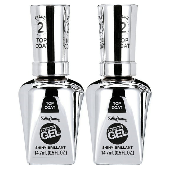 (2-Pack) Sally Hansen Miracle Gel, Top Coat, 0.5 oz
