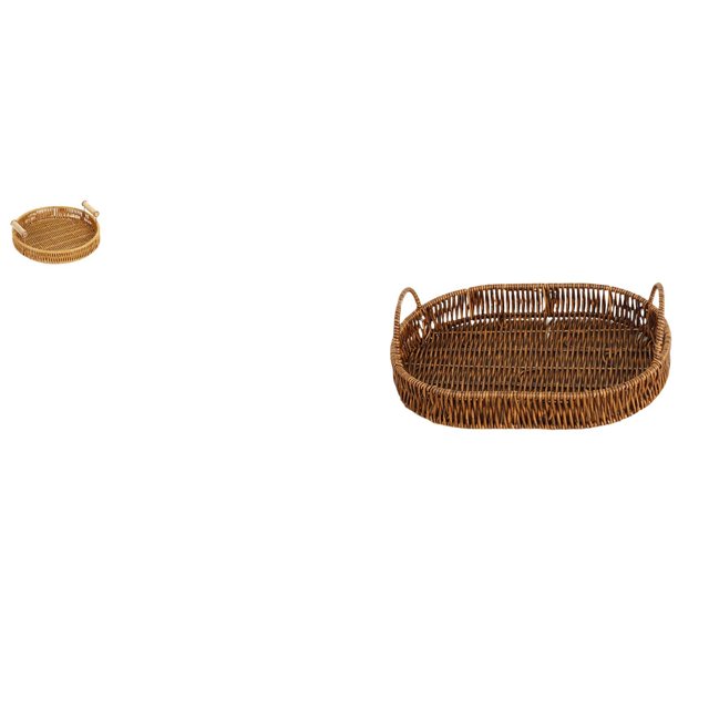 Cesta De Frutas De Ratán Tejida A Mano, Organizador Ovalado Para Aperitivos Y Plato De Pan Para Escritorio, Cocina, Hotel, Uso Doméstico, Bandejas De Mimbre Para Frutas.