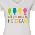 thumbnail image 4 of Inktastic All You Need is Ice Cream, Ice Cream Cone, Sundae Women's V-Neck T-Shirt, 4 of 5