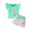 Green, variant on Toddler Baby Girls 2 Piece Beach Outfits Ruffle Rainbow Print Sleeveless Crewneck T-shirt Shorts with Bow Summer Clothes