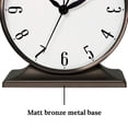 thumbnail image 4 of Presentime & Co Lewis Mantel Alarm Clock, Desk and Shelf Clock, Tabletop Decoration, 5.5 x 5 inch, Silent no Ticking, Metal Base, Bronze Finish, Roman Numeral, 4 of 4