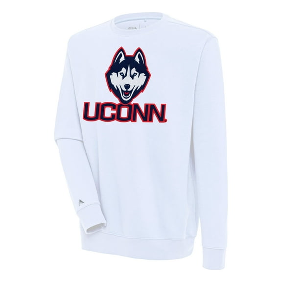 Men's Antigua  White UConn Huskies Victory Pullover Sweatshirt