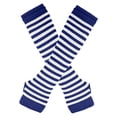 thumbnail image 2 of Resicozy Arm Warmers Fingerless Gloves for Women Cute Y2k Accessories Soft Lightweight Striped Gloves Blue, 2 of 4