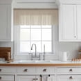 thumbnail image 3 of Beige Brown Ombre Valance Curtains for Kitchen/Living Room/Bathroom/Bedroom Window, Rod Pocket Small Topper Half Short Window Curtains Voile Sheer Scarf, Abstract Modern Art Gradient 54"x18", 3 of 8