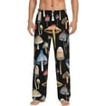 thumbnail image 2 of Picia Mushrooms and Autumn Leaves Mens Soft Woven Cotton Elastic Waistband Sleep Pajama Pant Lounge Sleep Pant With Pockets And Drawstring-Large, 2 of 9