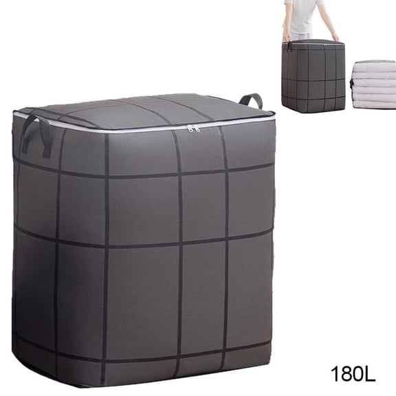 180L Large Storage Bags, Foldable Blanket Storage with Zipper, Closet Organizers, Reinforced Handles, Dustproof